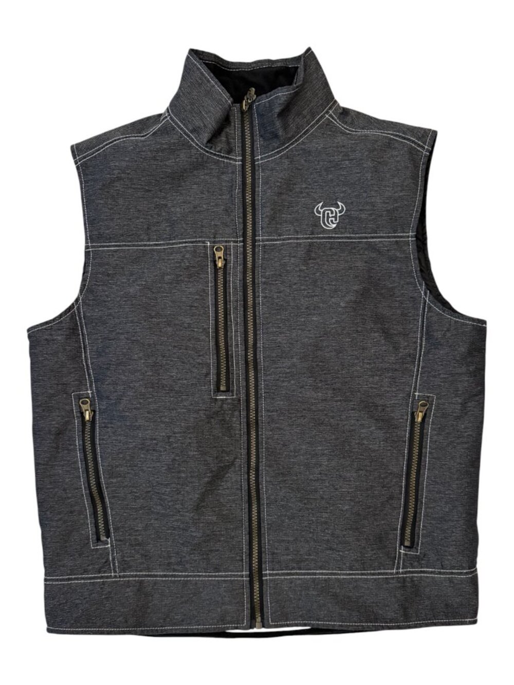 Cowboy Hardware Men's Gray Full Zip Western Vest Size Medium Ranchwear